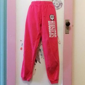 Pink IU Hoosiers Sweat Pants (M) Drawstring